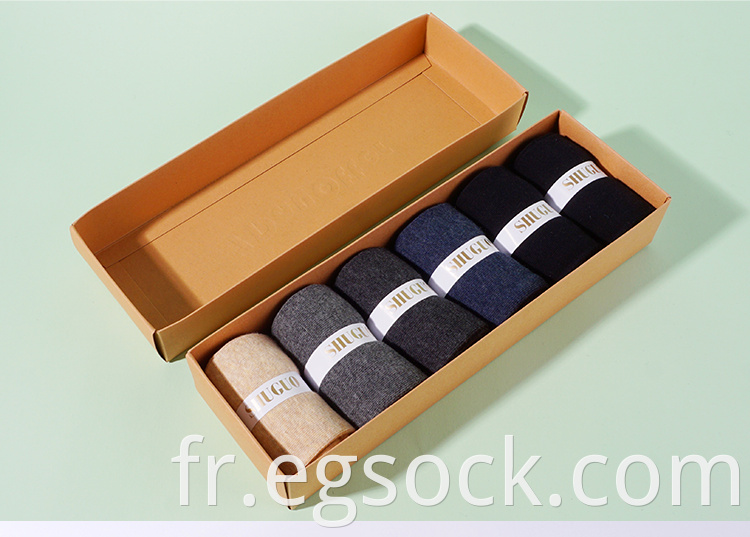 Men Plain Crew 98% Cotton Socks